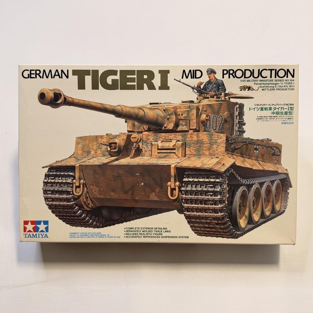 Tamiya German Tiger I Mid Production Tank 1/35 Model Kit Unassembled WWII